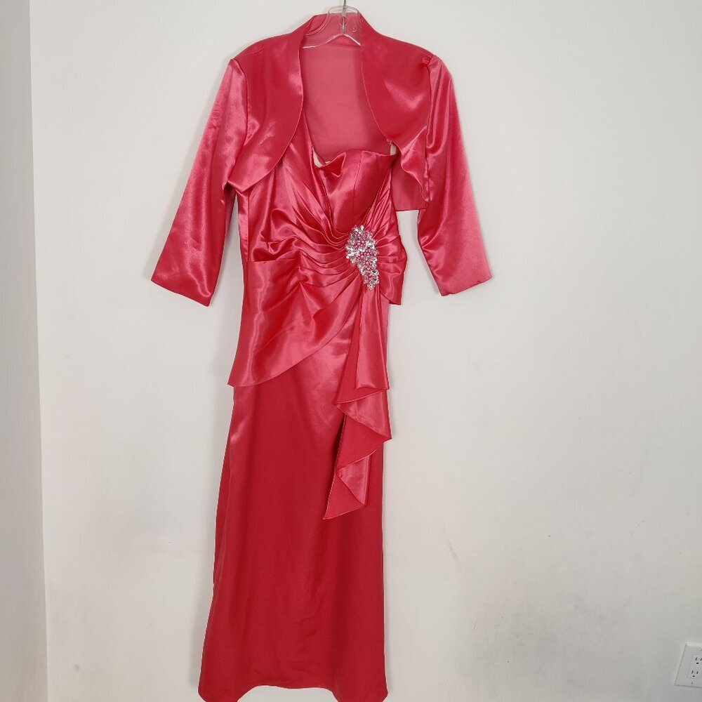 Modern Mais Women's Satin Evening Dress Sz 12 Graduation Wedding Party Cocktail
